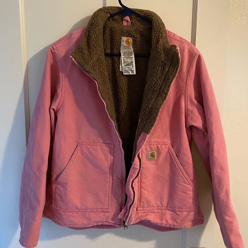 Vintage Pink Sherpa lined Women’s Carhartt Jacket